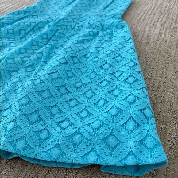 Lilly Pulitzer Blue Strapless Fit and Flare Dress - Picture 3 of 6